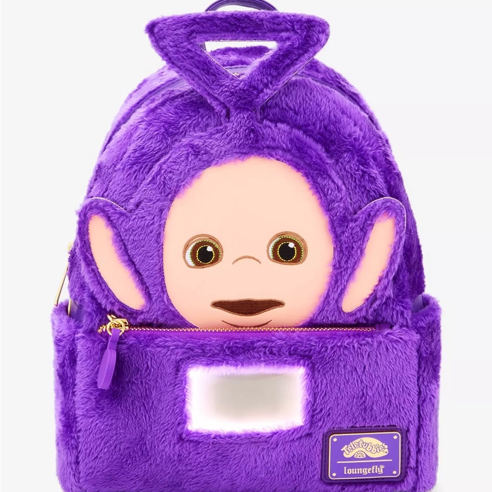 Loungefly Teletubbies Tinky Winky Figural Plush Light-Up Mini Backpack